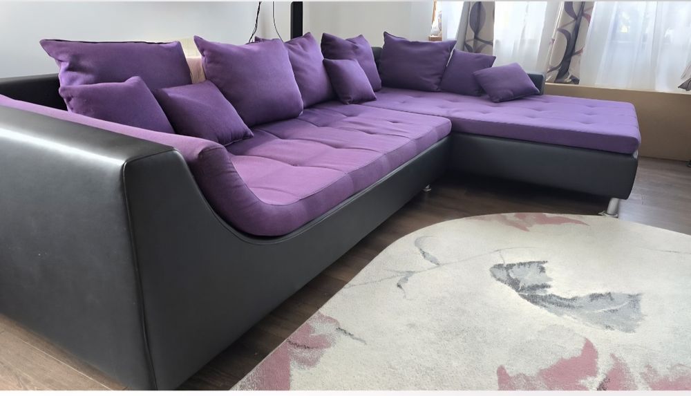 Coltar Casa Rusu, piele ecologica  si tapiterie , 300×200 si perne