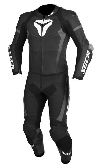 НОВ Кожен Мото Екип SECA SRS II BLACK/TITANIUM на две части