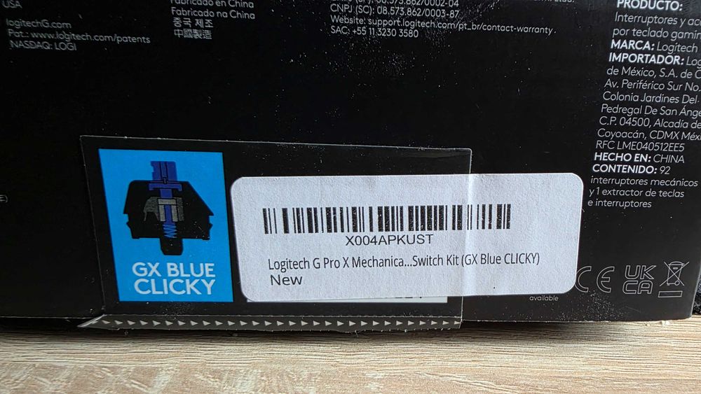 Logitech G Pro X Switch Kit – GX Blue Clicky (92 бр.) – НЕИЗПОЛЗВАНИ