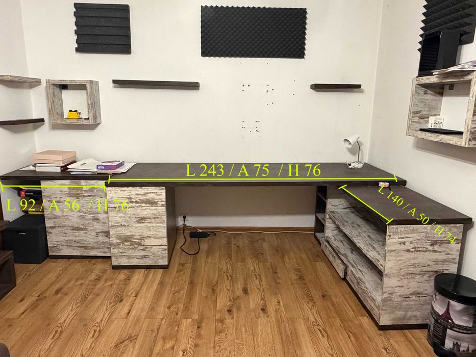 Mobilier birou masiv / calculator PC office / living , apartament/garsoniera + canapea,comoda/TV, pal dublat , masuta toaleta