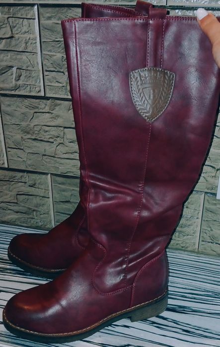 Cizme îmblănite din piele naturală