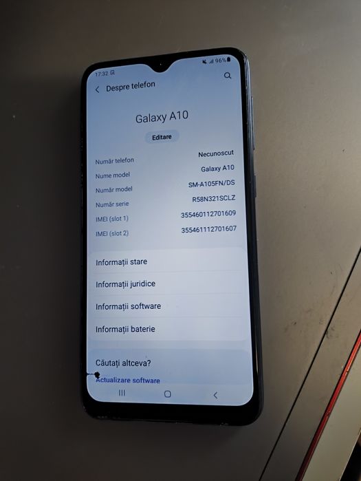 Vând Samsung A10.Rog citire anunt.Pret fix.Fara schimburi.Valabil până la ștergere.