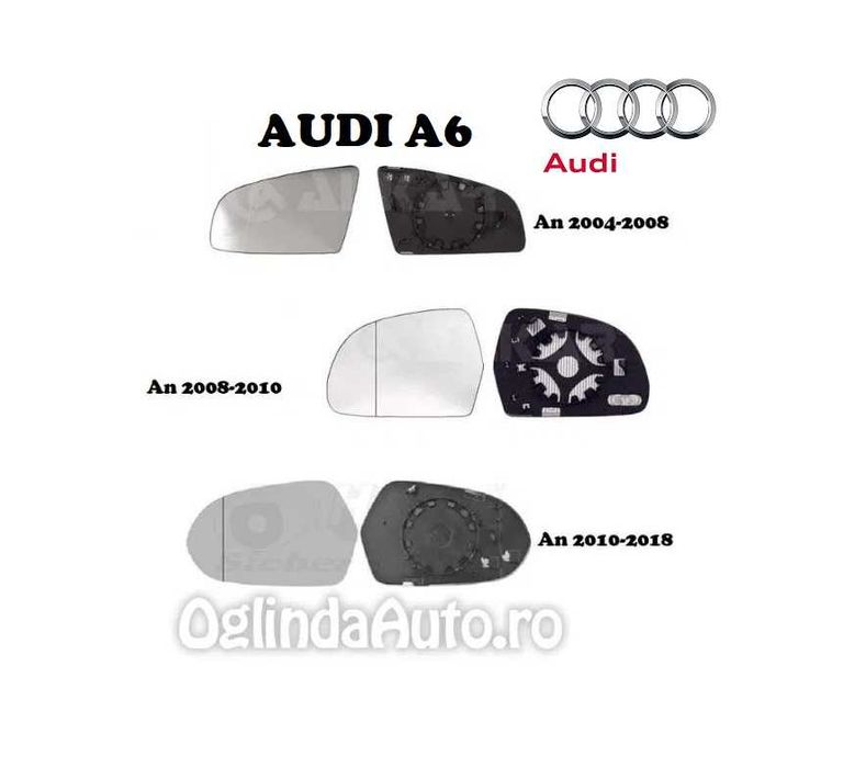 Oglinda AUDI A6 geam sticla oglinzi stanga dreapta cu incalzire MONTAJ
