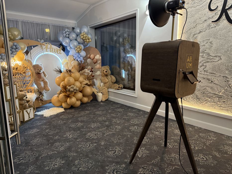 Cabină Foto + Platformă 360 + Fum Greu + Masina Baloane cu Fum