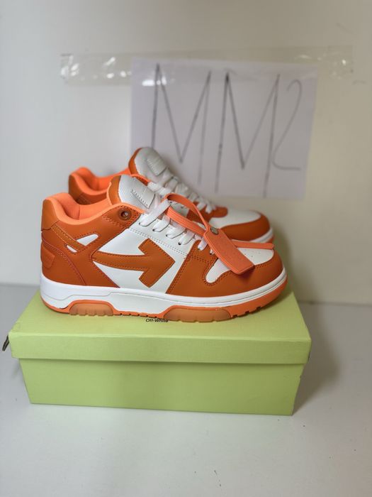 Adidasi Off-White Out Of Office Lace-Up Sneakers white and orange