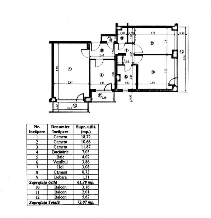 De vanzare - Apartament 3 camere decomandat Parc Plumbuita