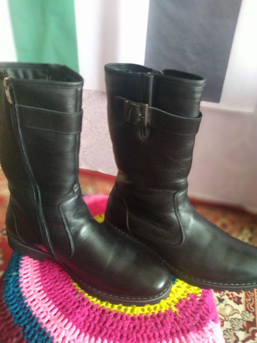 Сапоги мужские зимние кожаные