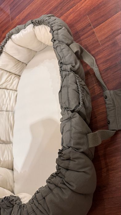 Бебешко гнездо 3 в 1, 100% органичен памук, Dark Olive, Sebra