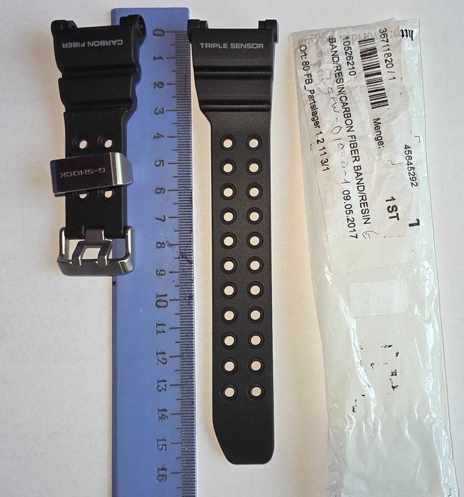 Нова оригинална каишка Casio Black Carbon Fibre Band