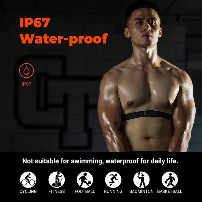 COOSPO H6 пулсомер, колан за гърди, Bluetooth ANT+ свързаност.