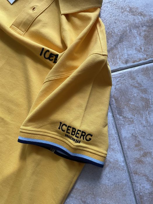 Жълта  мъжка тениска с яка на Iceberg