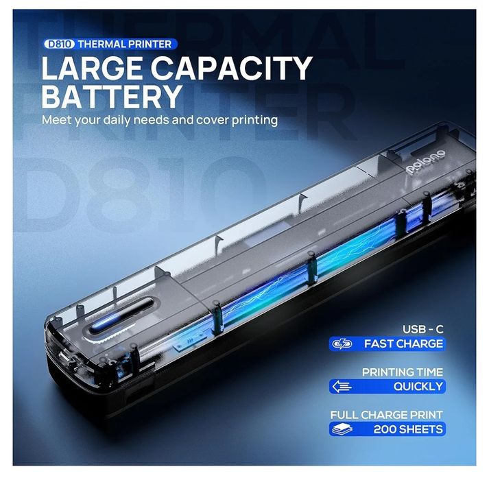 Imprimanta termica mobilă A4 Polono D810