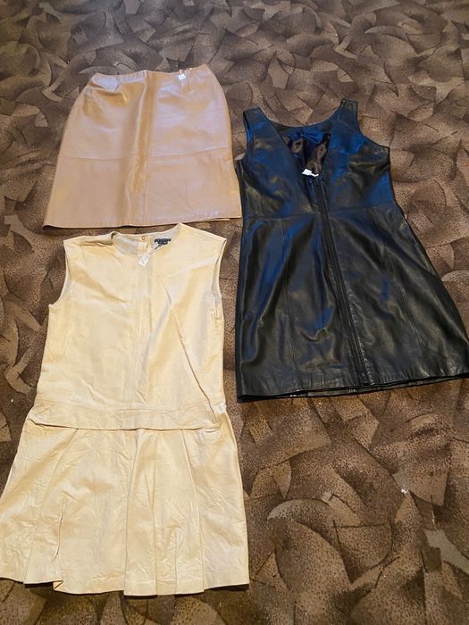 Кожаный костюм и платье