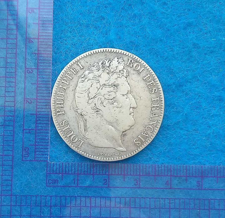 монета серебро Франция 5 франков 1833г.