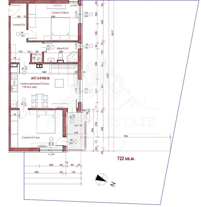 Предлагаме 3-стаен апартамент НОВО строителство с ДВОР