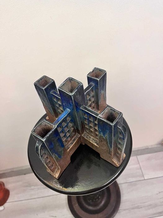 Piesa superba majolica gresie Franta semnata 5 brate bibelou bibelouri