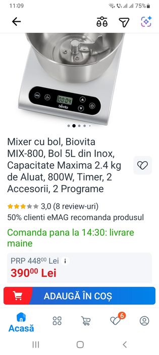 Mixer cu bol Biovita,MIX-800