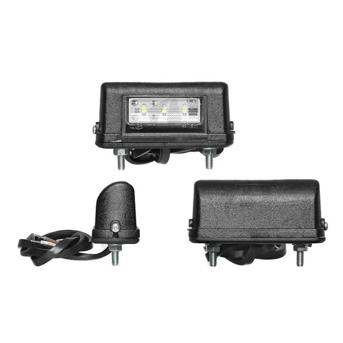 Lampa auto BestAutoVest pentru numar 12/24V partea Dreapta/ Stanga cu leduri 75x40x30mm carcasa neagra, 1 buc