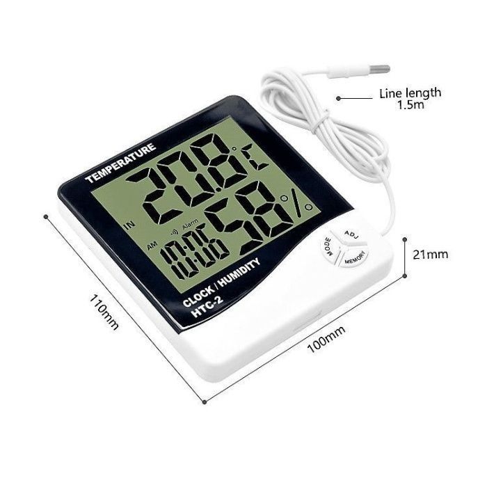 Ceas cu afisaj digital si senzor de exterior HTC-2, rulota, casa, nou