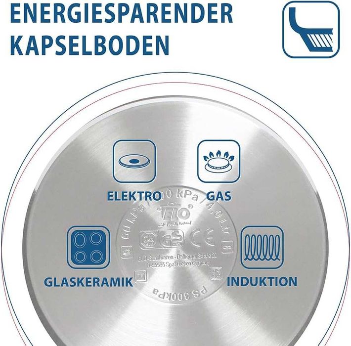 Немска тенджера под налягане ELO Praktika XL 6l, 22cm