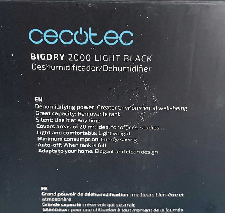 Dezumidificator Cecotec BigDry 2000 Light Black 23W 20mp