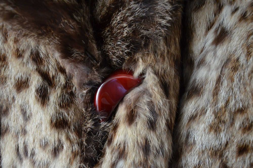 Haina de blană naturală din ras/ lynx/ linx / pisica salbatica mar. M/L