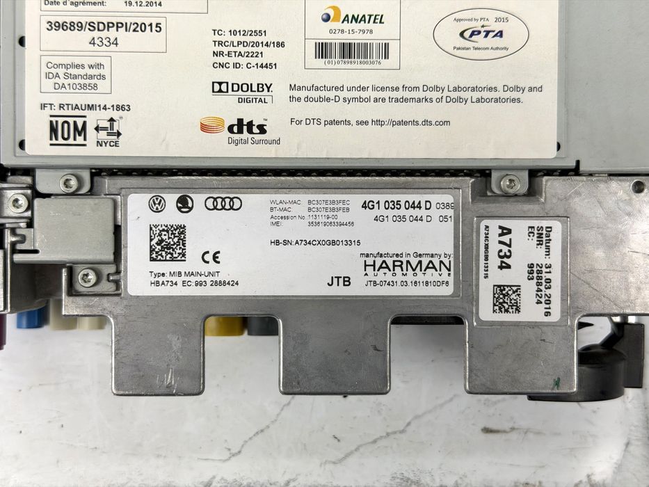Мултимедия AUDI A6 A7 C7 4G 4G1035044D 4G1035044D