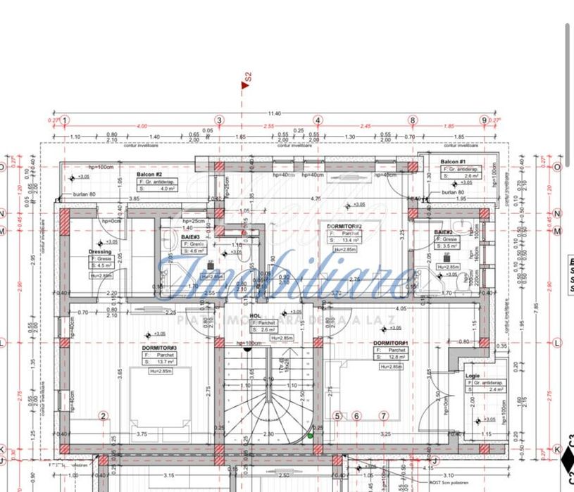 Triplex 4 camere 112.7 mp si teren 256 mp in Floresti zona Terra