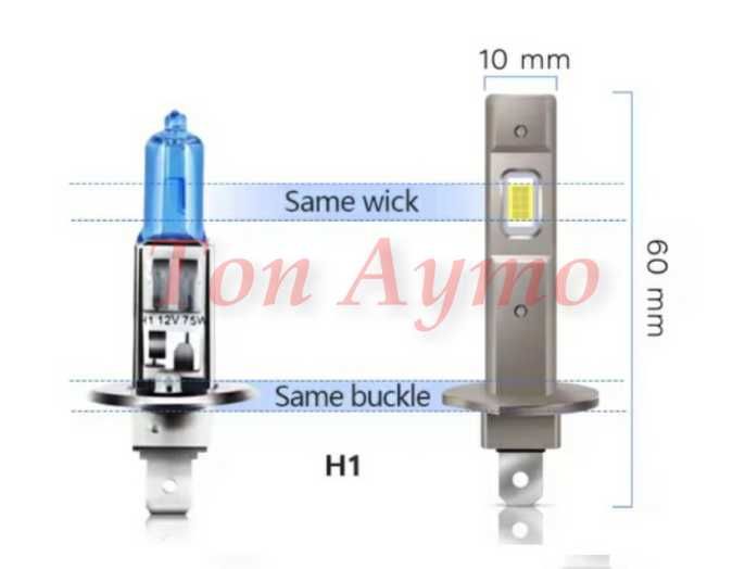 Лед LED Крушки 1:1 За Рефлекторни Фарове Plug & Play