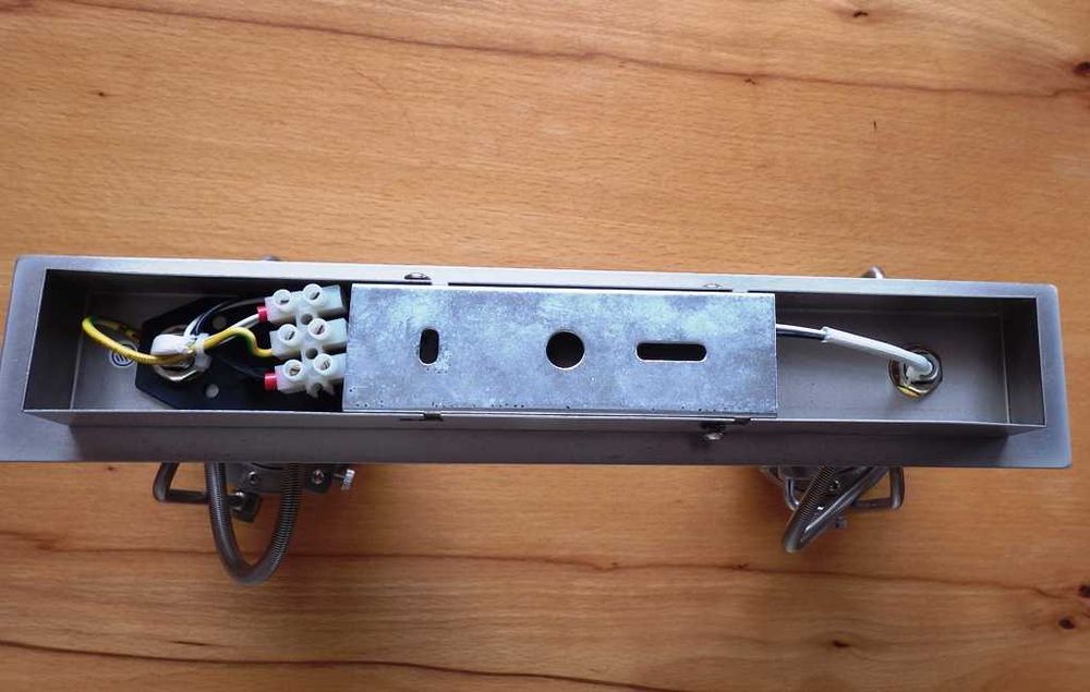 Двоен иноксов аплик (за стена или таван) с индустриален дизайн