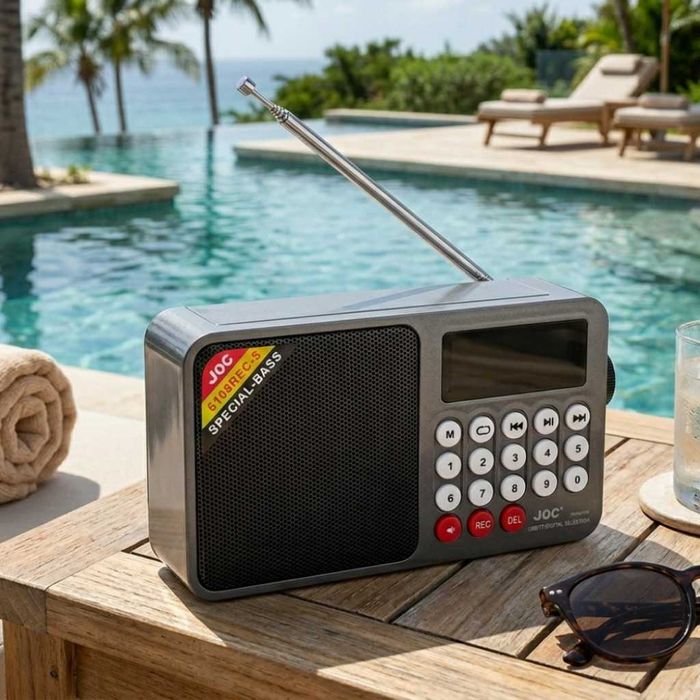 Соларно портативно радио JOC H6108REC-S с Bluetooth, FM радио и MP3