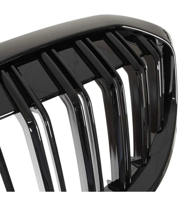 Grila radiator BMW 1 F40 2019, negru lucios, cu bare duble RADUS