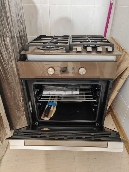 Cuptor + Plita gaz TEKA sticla culoare London Brick