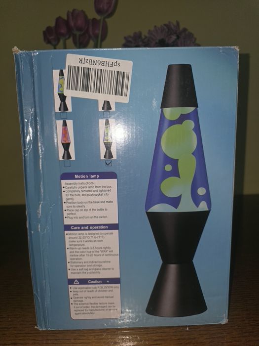 Lampă cu Lavă Clasică 42 cm - Albastru și Verde Neon - Nouă la Cutie