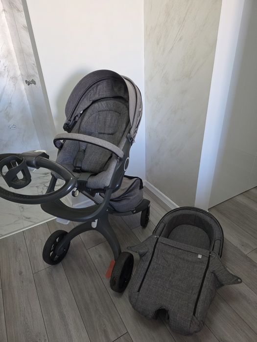 Cărucior Stokke Xplory 2 în 1 (Landou și Parte Sport) – Gri Melange
