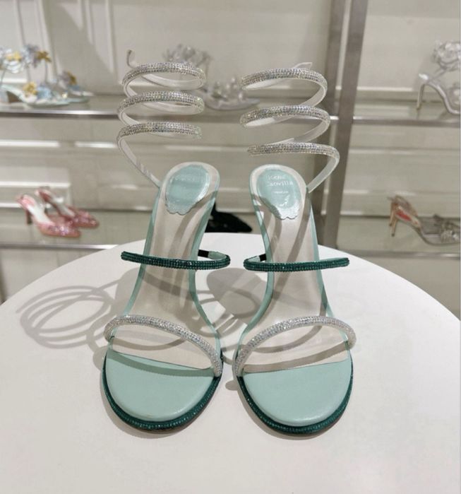 Sandale Rene caovilla piele naturala pe stoc