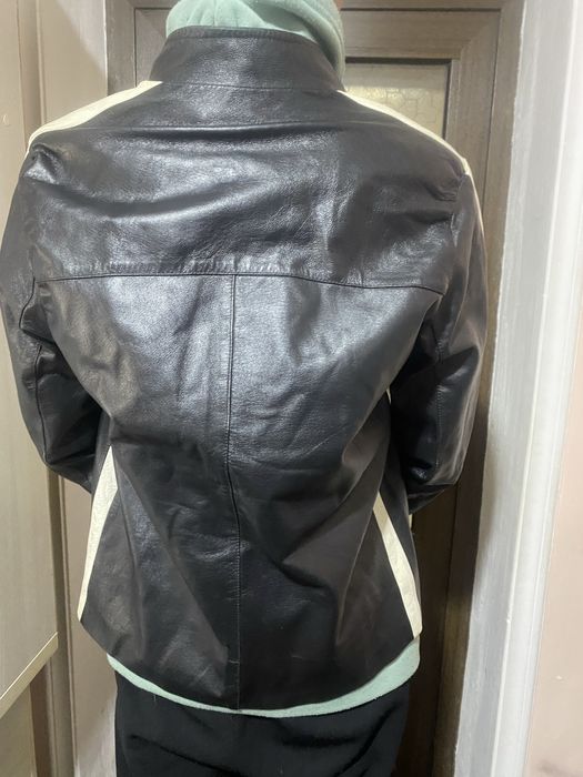 Мужская байкерская кожаная куртка