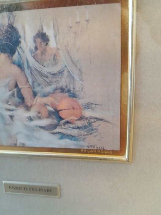 Enrico Felisari,  serigrafie,  foita aur 24 k,  transport gratuit