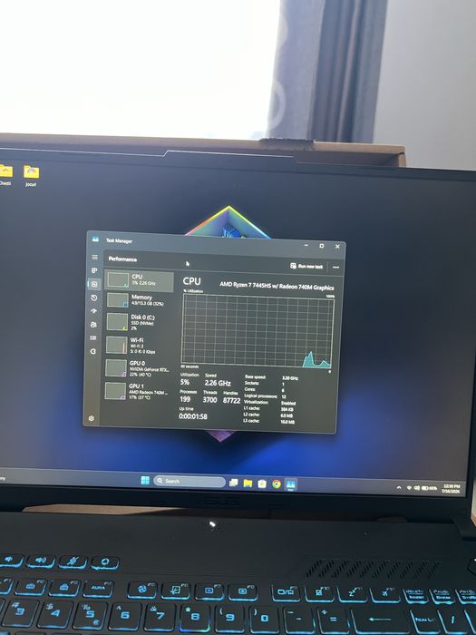 ASUS TUF A16 Gaming – Ryzen 7, RTX 4050, 16 GB RAM, 512 GB SSD – Ca Nou, Garanție