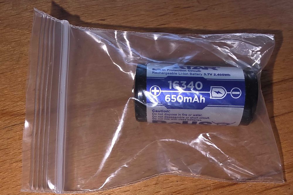 Нова презареждаема Йонно-Литиева Батерия Xtar 16340 650mAh