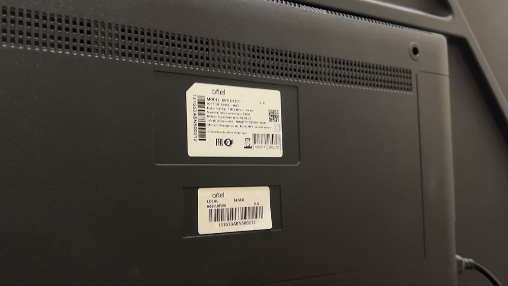 Artel 65 tali Smart 4k Oxirgi model 2025 yil chiqgani