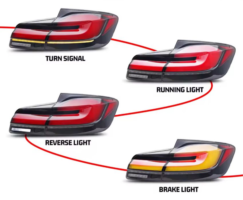 Set Stopuri Stop Triple Tripla Lampi Bmw Seria 5 F10 2010-16 Look G30