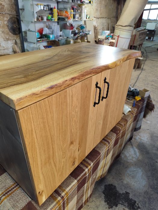 Горен и долен шкаф за баня,дъб и орех