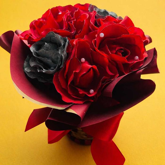 Cosulet flori din matase, hand made