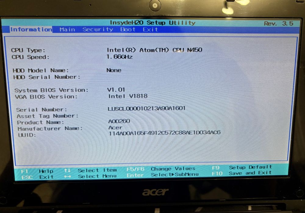 Продам Acer Aspire One M450 мини-нетбук