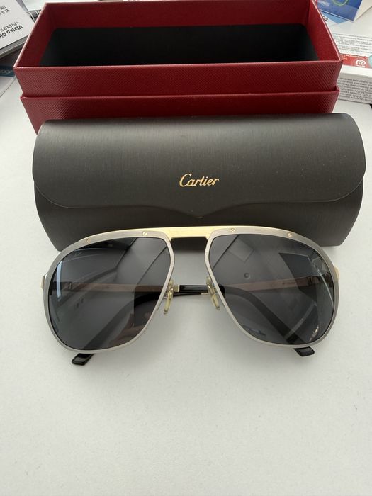 Слъчеви очила Cartier Santos  De  artier  CT0035S white/yellow gold
