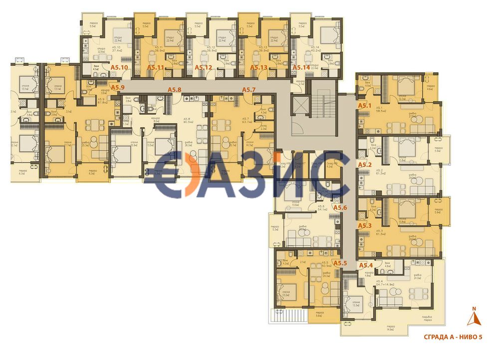 Продава се Двустаен апартамент в Свети Влас - 69 кв.м за 1231 €/кв.м - Снимка #14