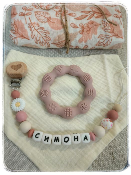 Клипс с име за бебе/ подаръчна кутия
