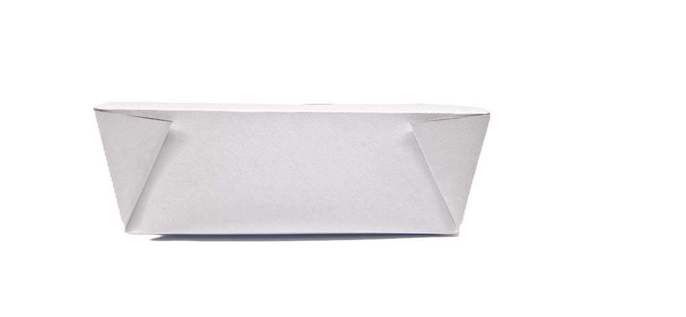 Set 50 buc cutii/meniu/caserole carton alb/gri duplex, fast-food, delivery, 1200cc, 190x120x62 mm