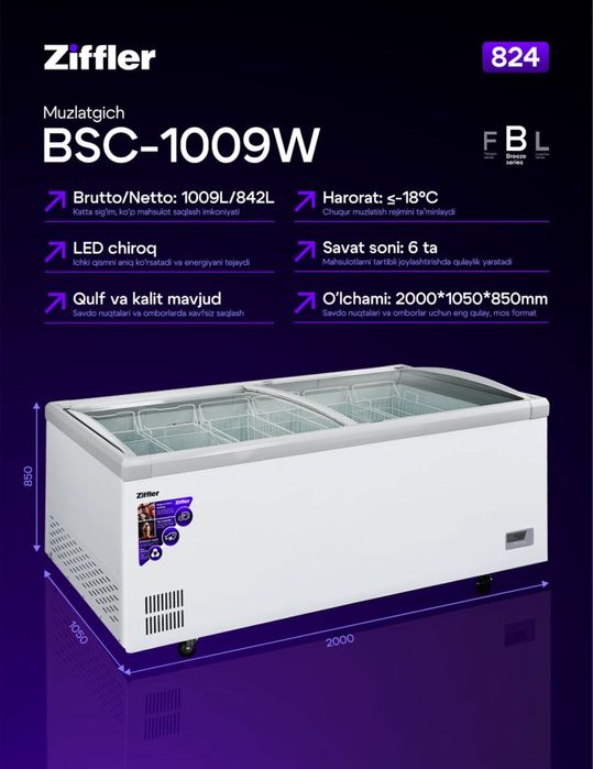 ZIFFLER xolodilnik, morozilnik